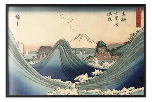 Poster: Utagawa Hiroshige - Mare agitato a Shichirigahama nella provincia di Sagami, dalla serie Trentasei vedute del Monte Fuji