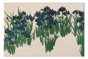 Riproduzione quadro Kōrin Ogata - Iris su sfondo beige