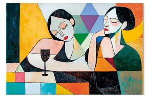 Quadro contemporaneo Ispirazioni Picasso - Due donne con bicchieri di vino