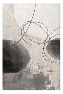 Quadro su tela Linee vorticose - grafica astratta con texture e forme nere