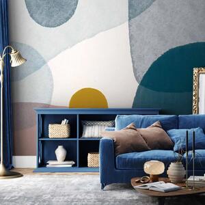 Carta da parati Bolle Pastello - forme rotonde con texture diverse