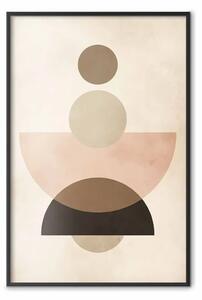 Poster: Shape Balance – Minimalist Graphic with Half Circles and Circles