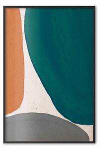 Poster: Forme Colorate - turchese, ruggine, arancio e grigio su sfondo chiaro