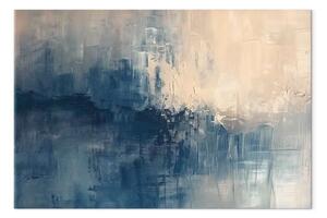 Quadro contemporaneo Cool Space – abstract play of blues with beige-toned light
