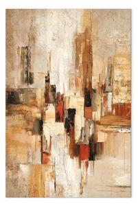 Quadro Urban Vision – Structural Composition in Beiges and Browns