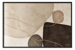 Poster: Organic Rhythm – Composition of Soft Forms and Golden Accents