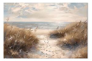 Quadro moderno Toward the Sea – sunny beach with dry vegetation and calm sky