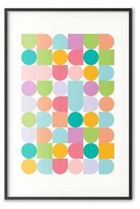Poster: Geometria dei Colori - armoniosa combinazione di forme pastello