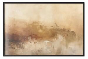 Poster: Beige Hills – minimalist scene with a blurred light effect