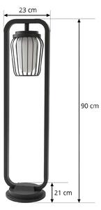 Lucande lampione Chandan, 90 cm, nero, alluminio