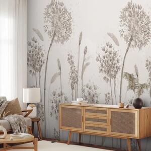 Carta da parati Field Balls - delicati aglio ornamentale in una composizione beige