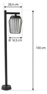 Lucande lampione Chandan, 100 cm, nero, alluminio