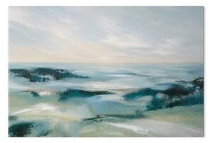 Quadro contemporaneo Elemento marino: onde dinamiche dipinte con pennellate spesse