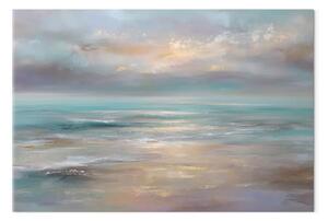 Quadro su tela Acque calme - Tramonto dai colori pastello riflesso nell'oceano