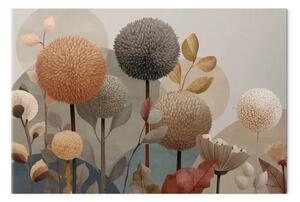 Quadro moderno Fiori soffici: una composizione floreale dai caldi colori autunnali