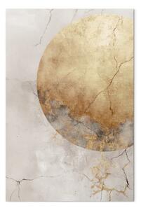 Quadro moderno Pianeta d'oro - una composizione geometrica su sfondo di marmo