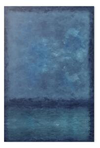 Quadro su tela Profondità blu navy: uno sfondo scuro con la struttura di una tela dipinta