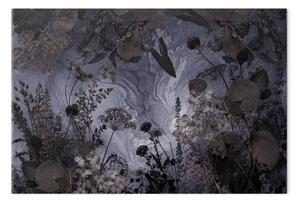 Quadro su tela Rami selvatici: una decorazione floreale discreta nelle tonalità del grigio