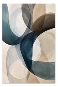 Quadro Forme fluide: astrazione moderna in colori tenui