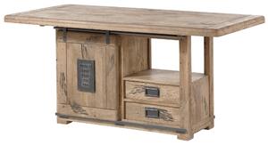 MASSIVMOEBEL24 | Tavolo da Pranzo RAILWAY in Legno di Mango – Laccato Beige 180x90x76