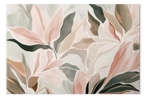Quadro moderno Fiori dai colori pastello: un'elegante composizione floreale per il soggiorno