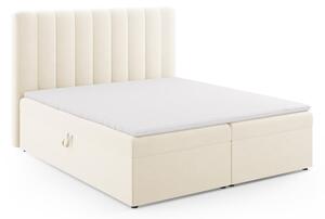 Letto boxspring beige con contenitore 180x200 cm Gina - Milo Casa