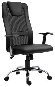 Vinsetto Vinsetto sedia da ufficio ergonomica in ecopelle nera 51 x 60,8 x 112 122 cm