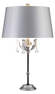 Lampada da tavolo con paralume Amarilli argento-nero 1xE27x60W in tessuto, dimensioni: 72x43x19 cm, IP20, Elstead