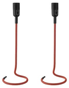 Set di 2 lampade da tavolo, design con cavo, colore rosso, altezza 46,5 cm