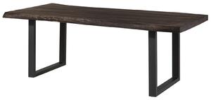 MASSIVMOEBEL24 | FREEFORM 5 tavolo da pranzo in legno di mango - verniciato grigio / gambe in ferro U antracite matt 220x100