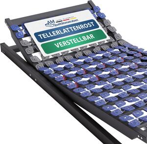 Materassi di qualità AM | Rete a doghe a 7 zone Premium | 100x200 cm | Germany | Testata e pediera regolabili | Rete a doghe già montata 100x200 cm