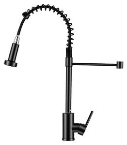 Miscelatore da cucina Moonbite con comando a leva, rubinetto con soffione estraibile, miscelatore in acciaio inossidabile, colore nero