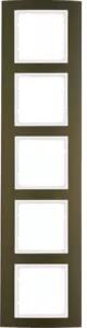 Berker 10153021 Cornice a 5 moduli B.3 in alluminio, marrone/bianco polare
