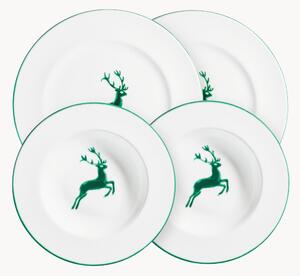 Servizio di piatti in ceramica fatto a mano Green Deer, 2 persone, set da 4