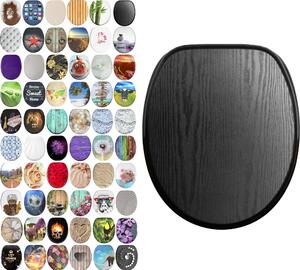 SANILO® Sedile WC con chiusura ammortizzata e chiusura rapida Black Wood, coperchio WC direttamente dal produttore, coperchio WC, sedile WC, coperchio WC