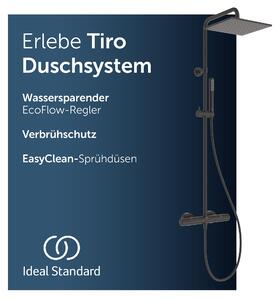 Sistema doccia Ideal Standard Tiro, soffione a pioggia e doccetta a barra – Nero opaco