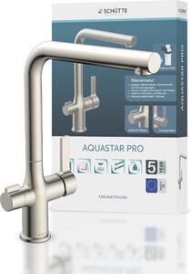 AQUASTAR PRO: miscelatore da lavello per acqua potabile con sistema di filtraggio, finitura effetto acciaio inossidabile