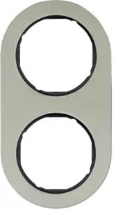 Berker 10122004 Cornice in acciaio inossidabile/nero Serie R.classic