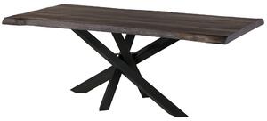 MASSIVMOEBEL24 | Tavolo da pranzo in legno di mango - laccato grigio / gambe mikado antracite matt 200x100x79