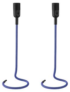 Set di 2 lampade da tavolo, design con cavo, colore blu, altezza 46,5 cm