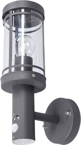 Lindby lampada da parete per esterni Djori, sensore, antracite, acciaio inox