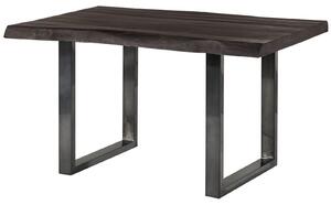 MASSIVMOEBEL24 | FREEFORM 5 tavolo da pranzo in legno di mango - verniciato grigio / gambe in ferro U antracite lucido 140x90