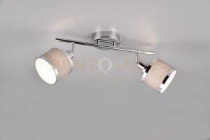 Arosa barra 2 spots metallo cromato con paralume grigio l. 53cm 2 l