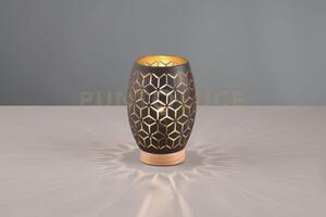 Bidar lampada da tavolo metallo nero e oro taglio laser con inserto