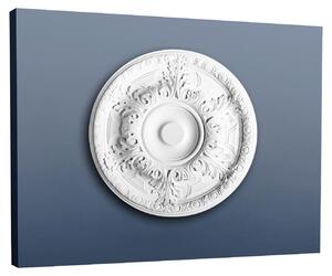 Orac R18 Luxxus Rosone da soffitto Rosone Cornice da parete Profilo decorativo Stucco Classico Antico Foglie Decor Bianco | 49 Cm Diametro