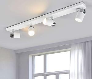 Lindby faretto Kardo, 4 luci, bianco, metallo, IP44
