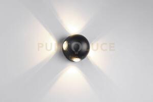 Avisio applique da esterno led 8w 1000lm, 3000k sfera quadri-emissi