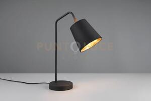 Buddy lampada da tavolo metallo nero con paralume nero e oro h. 45c