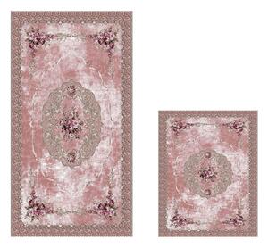 Set di tappetini per il bagno rosa 2 pz 60x100 cm – Foutastic