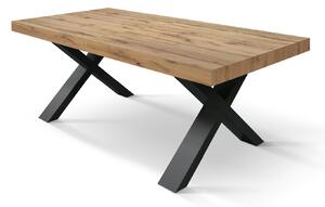 Tavolo moderno allungabile rovere rustico gambe nere 160x90x76 180x90x76